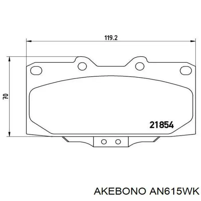 AN615WK Akebono Колодки передние