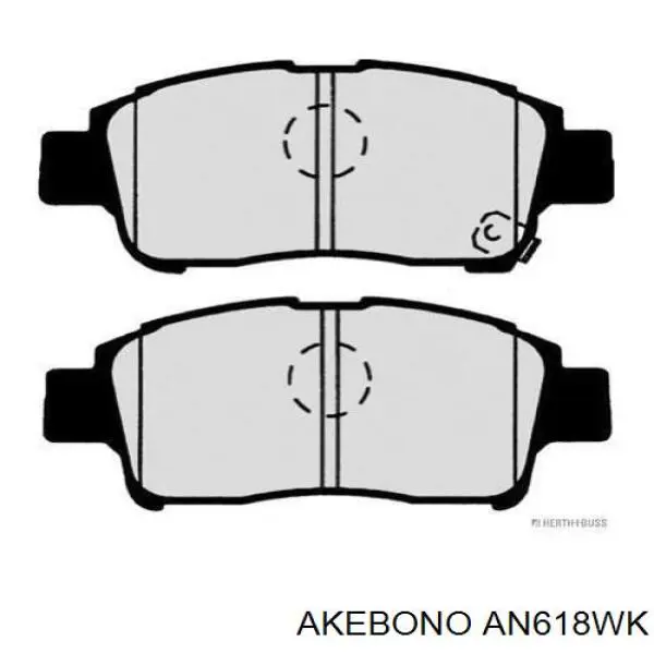 AN618WK Akebono Колодки передние