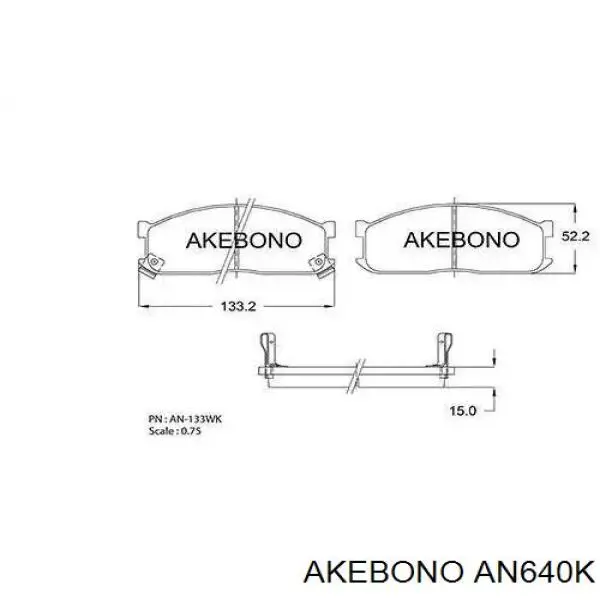 Купить AN640K Akebono Колодки тормозные