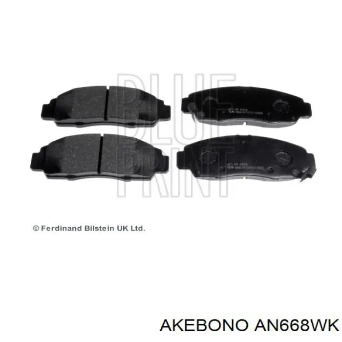AN668WK Akebono колодки тормозные передние дисковые