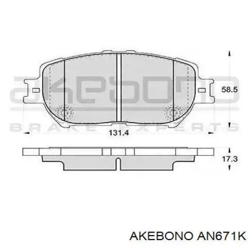 Передние тормозные колодки AN671K Akebono