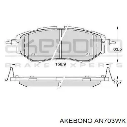 Колодки тормозные передние дисковые AKEBONO AN703WK