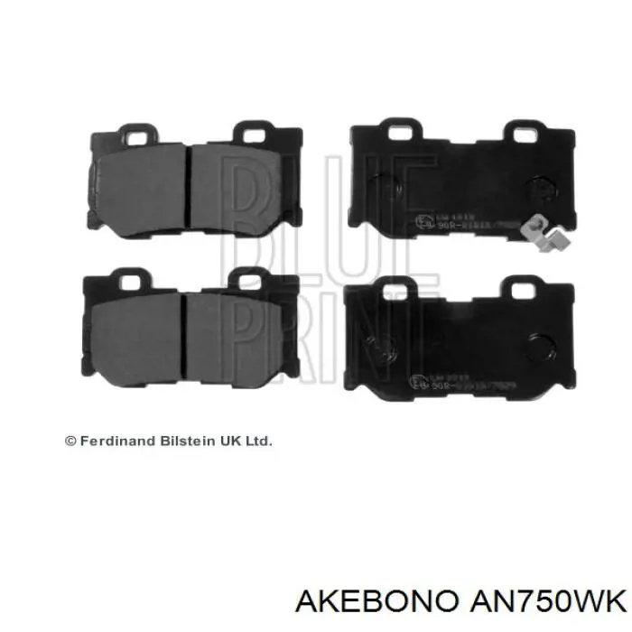 Колодки тормозные задние дисковые AKEBONO AN750WK