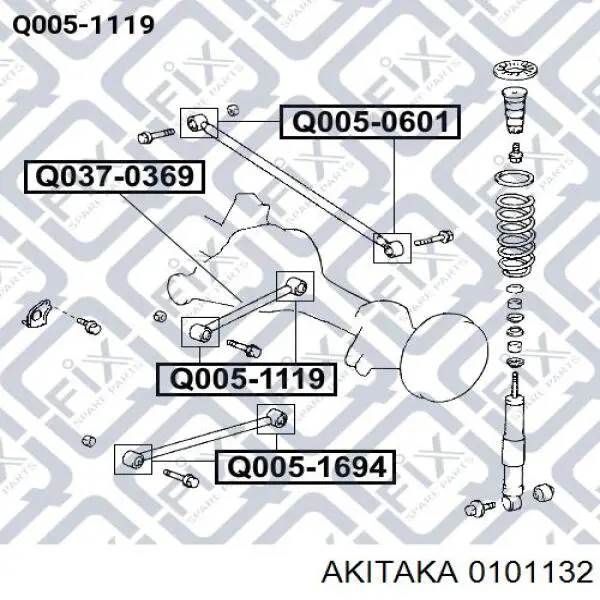 0101132 Akitaka bloco silencioso do braço oscilante superior traseiro longitudinal