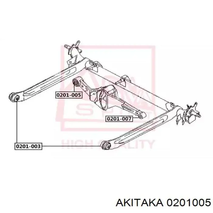 Сайлентблок заднего поперечного рычага 0201005 Akitaka