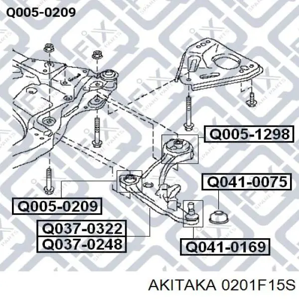0201F15S Akitaka Сайлентблок нижнего переднего рычага