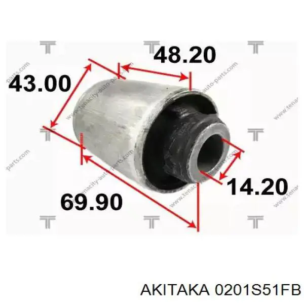 0201S51FB Akitaka bloco silencioso dianteiro do braço oscilante inferior