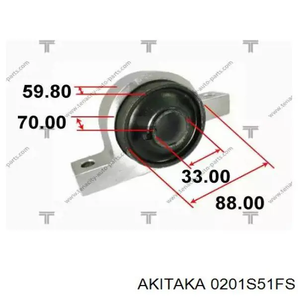 Купить 0201S51FS Akitaka Сайлентблок нижний передней подвески