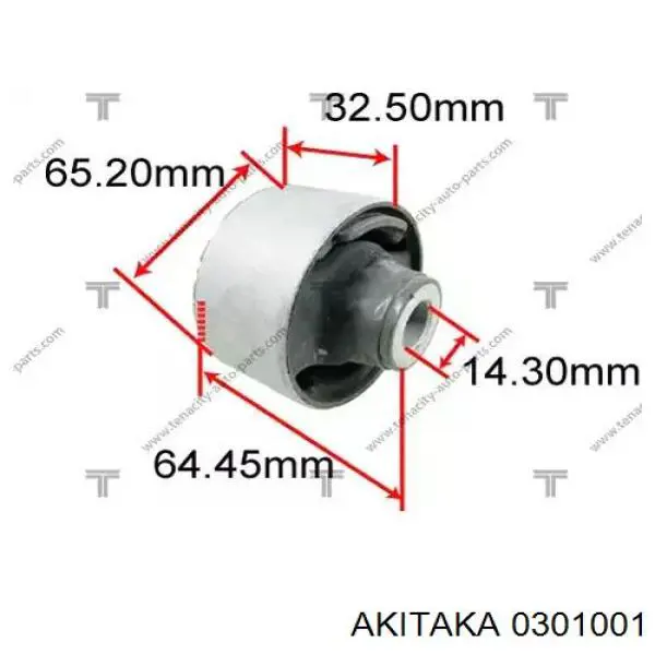 0301001 Akitaka Сайлентблок нижнего переднего рычага