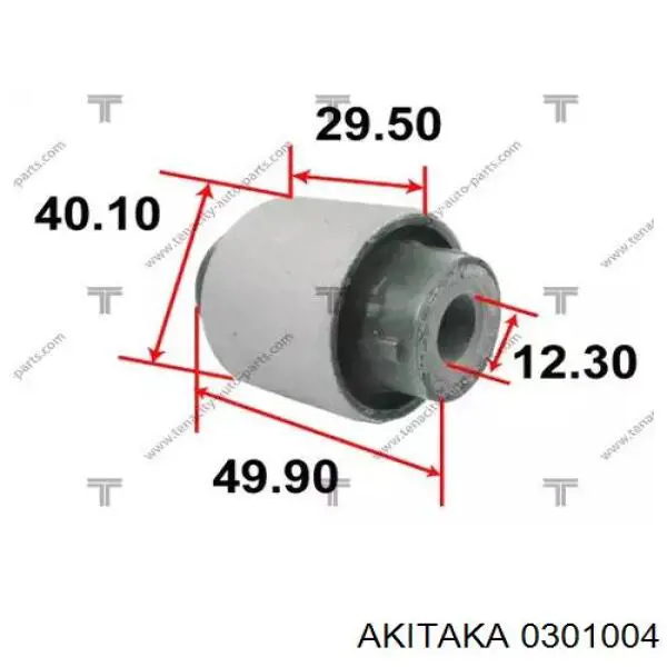 0301004 Akitaka Сайлентблок задней тяги