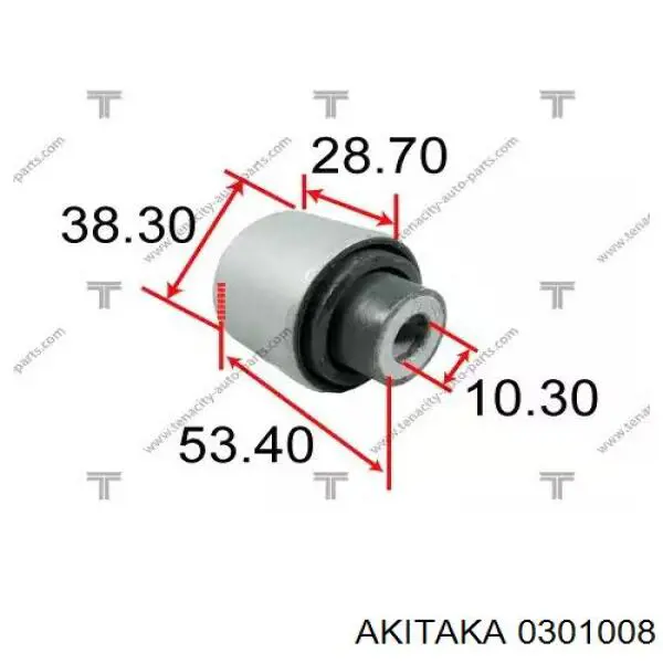 Сайлентблок переднего верхнего рычага 0301008 Akitaka