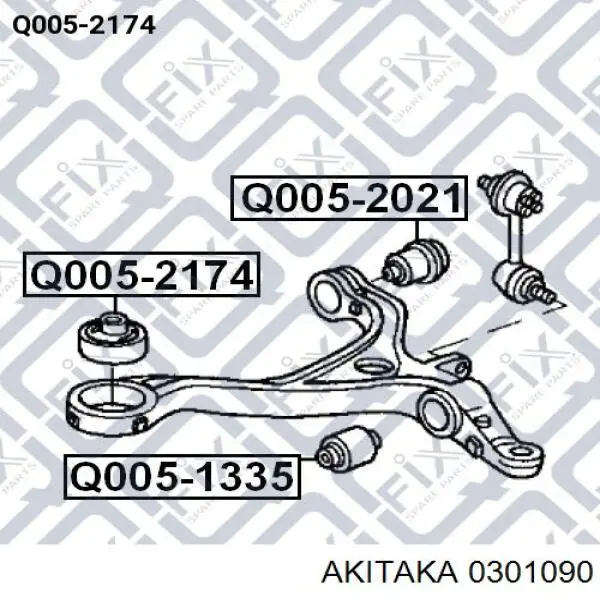 Сайлентблок переднего рычага 0301090 Akitaka