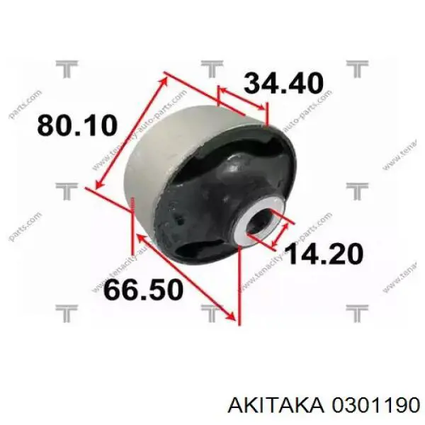 0301190 Akitaka bloco silencioso dianteiro do braço oscilante inferior
