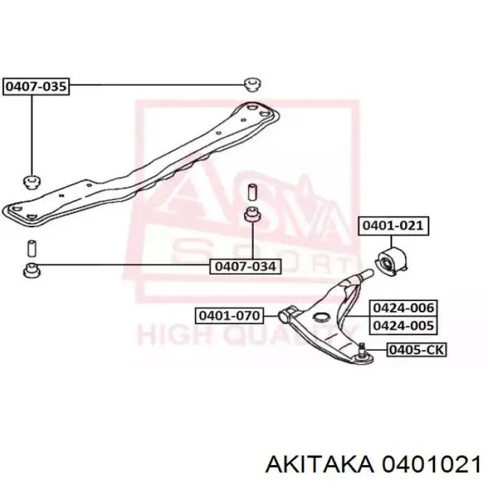 0401021 Akitaka сайлентблок переднего нижнего рычага