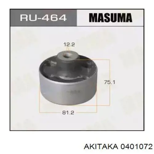 Купить 0401072 Akitaka Сайлентблок заднего продольного нижнего рычага
