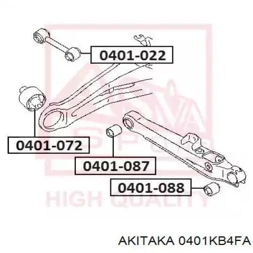 Купить 0401KB4FA Akitaka Сайлентблок амортизатора переднего