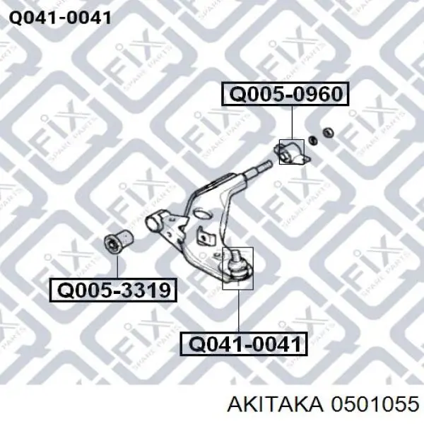 Сайлентблок передней подвески Akitaka 0501055 цена, от 5.77 USD