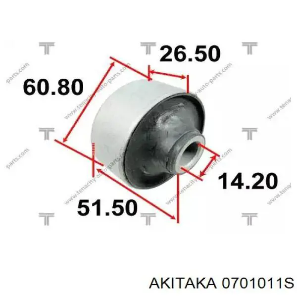 0701011S Akitaka Сайлентблок нижнего переднего рычага