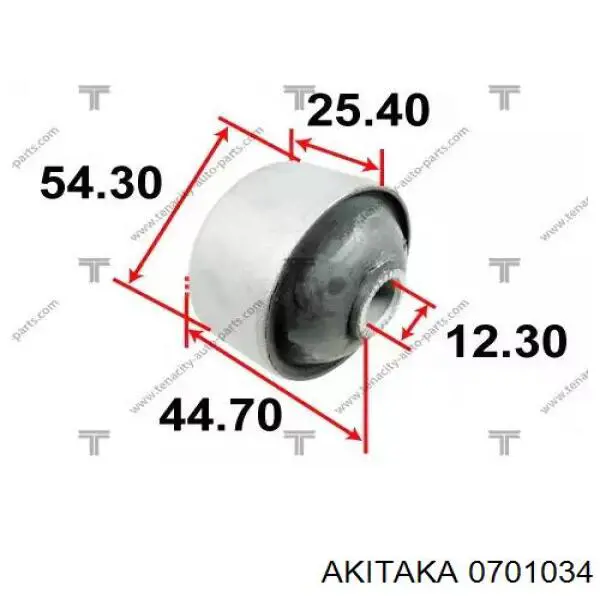 Silentblock de suspensión delantero inferior 0701034 Akitaka