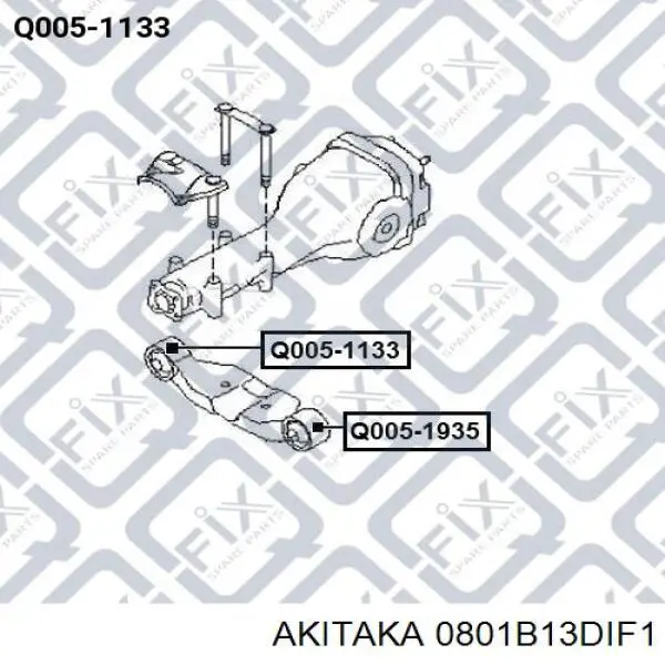 0801B13DIF1 Akitaka bloco silencioso esquerdo de travessa de fixação de redutor traseiro