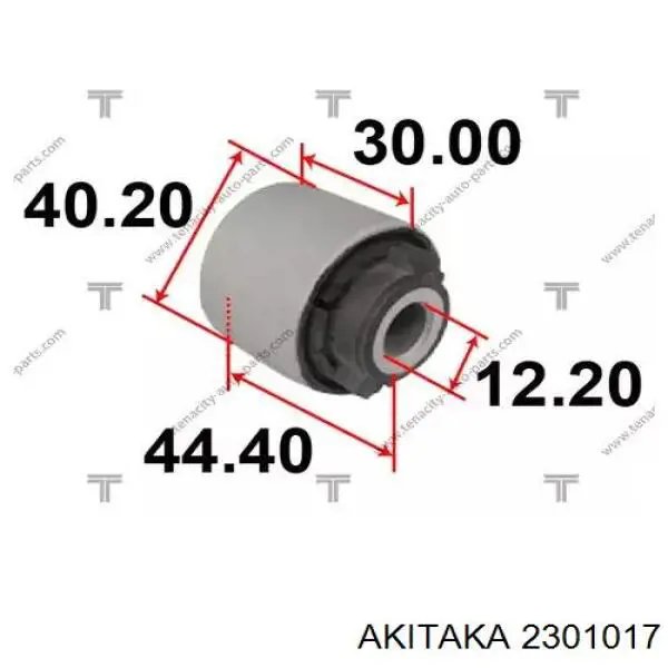 Сайлентблок заднего поперечного рычага наружный 2301017 Akitaka