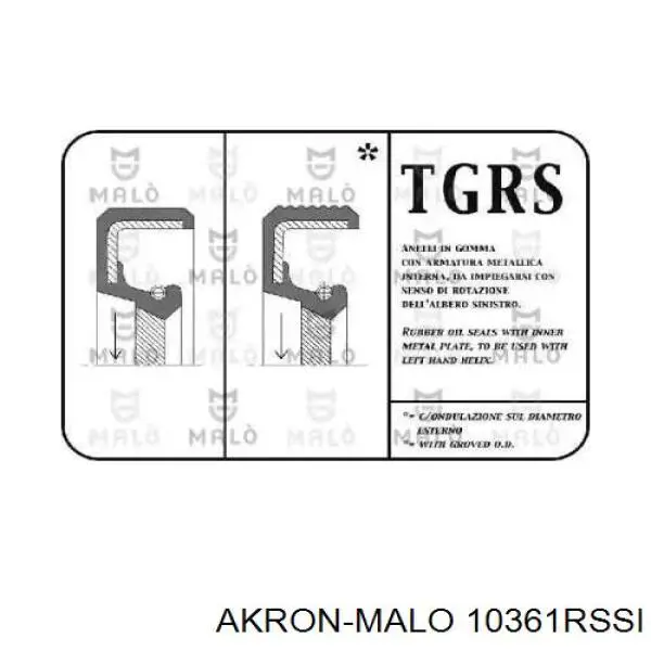 Сальник коленвала двигателя задний 10361RSSI Akron Malo