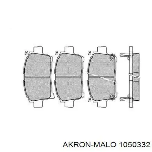 Передние тормозные колодки 1050332 Akron Malo