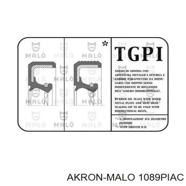 Сальник полуоси переднего моста правой 1089PIAC Akron Malo