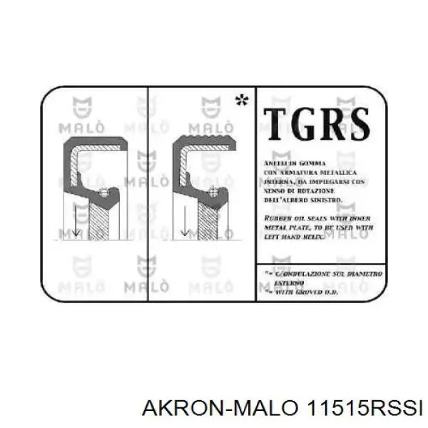 Сальник коленвала двигателя задний 11515RSSI Akron Malo