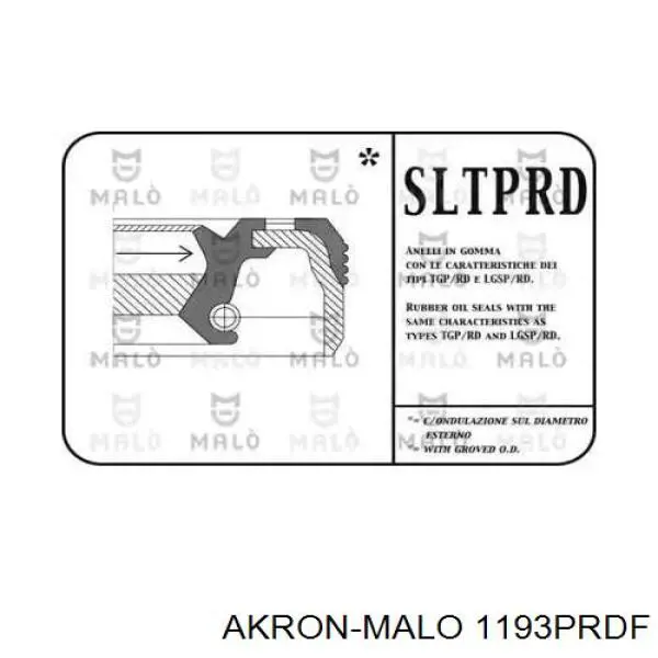 Сальник распредвала 1193PRDF Akron Malo