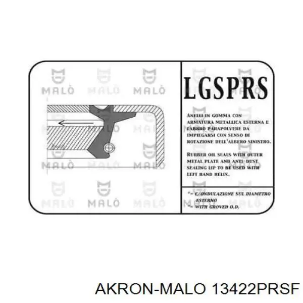 Сальник коленвала двигателя задний 13422PRSF Akron Malo