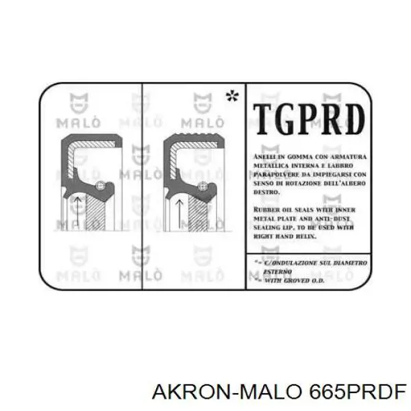 Сальник коленвала двигателя передний 665PRDF Akron Malo