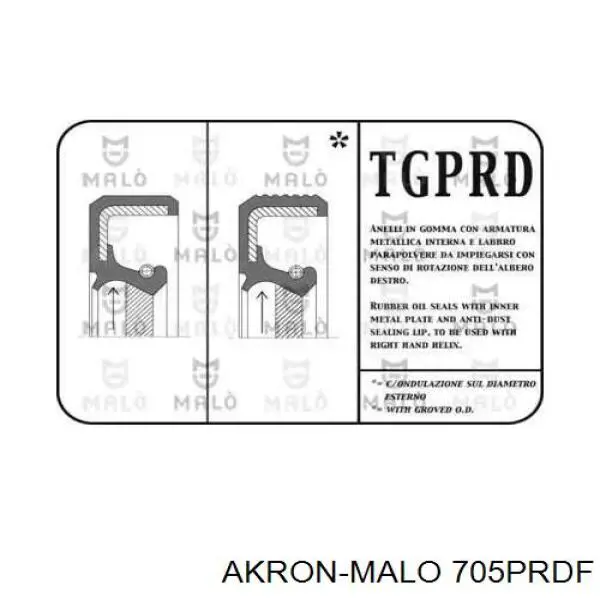 Сальник распредвала 705PRDF Akron Malo