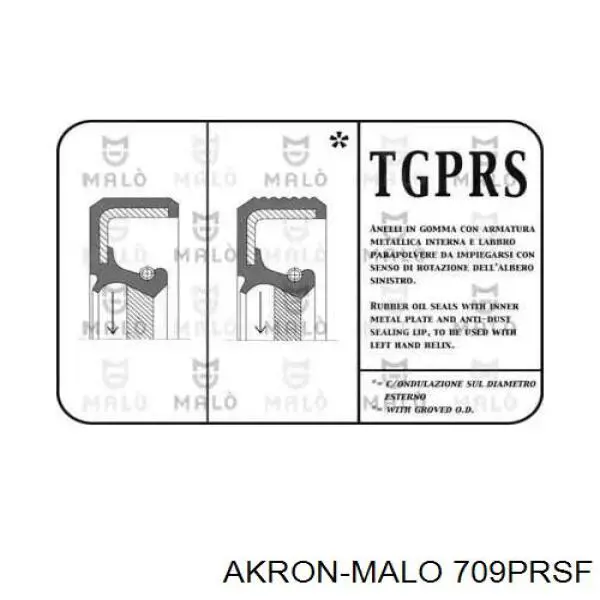 Сальник коленвала двигателя задний 709PRSF Akron Malo