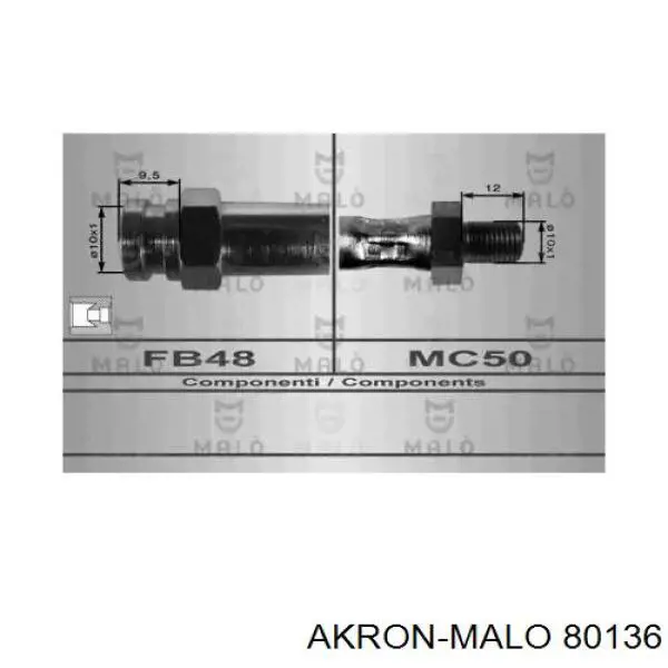 Шланг тормозной передний 80136 Akron Malo