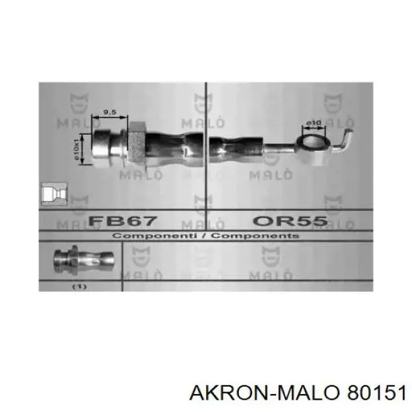 Задний тормозной шланг 80151 Akron Malo