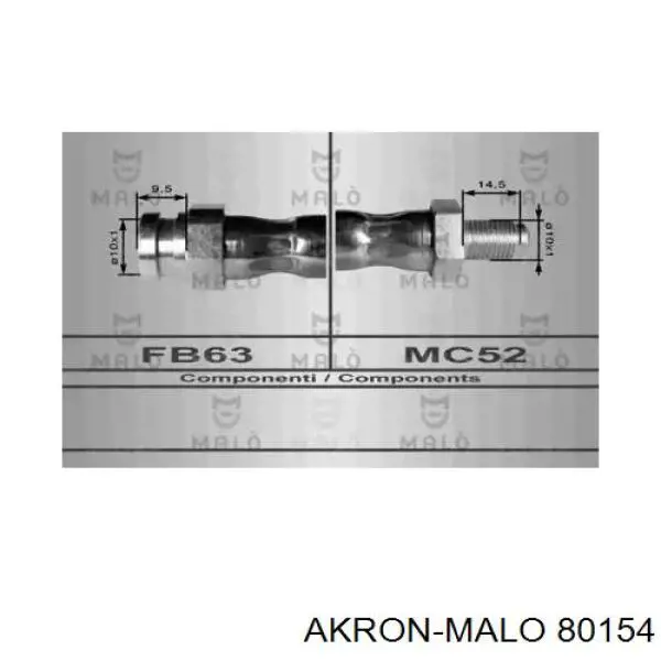 Задний тормозной шланг 80154 Akron Malo