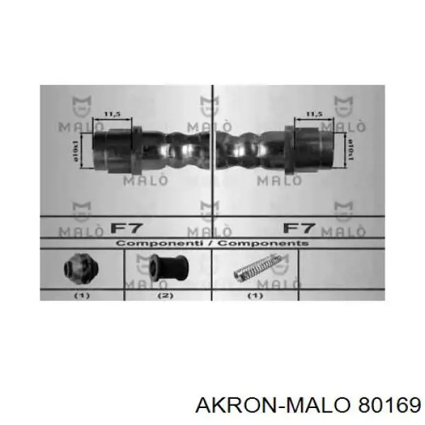 Шланг тормозной передний 80169 Akron Malo