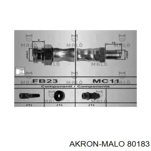 Шланг тормозной передний 80183 Akron Malo