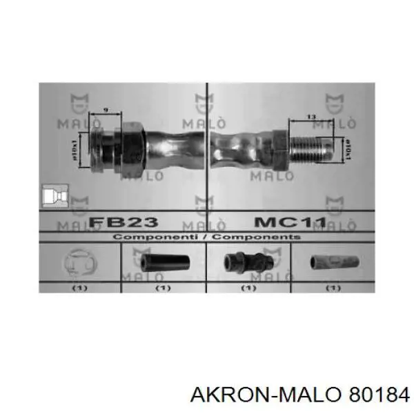 Шланг тормозной передний 80184 Akron Malo