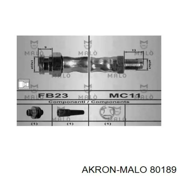 Задний тормозной шланг 80189 Akron Malo