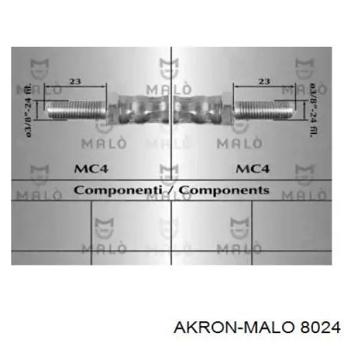 Шланг тормозной передний 8024 Akron Malo