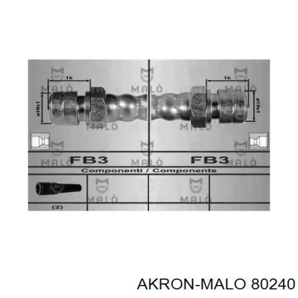 Тормозной шланг 80240 Akron Malo