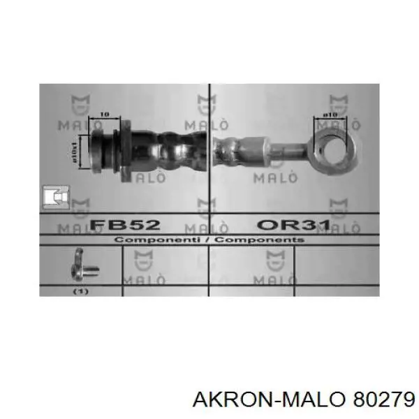 Шланг тормозной передний 80279 Akron Malo