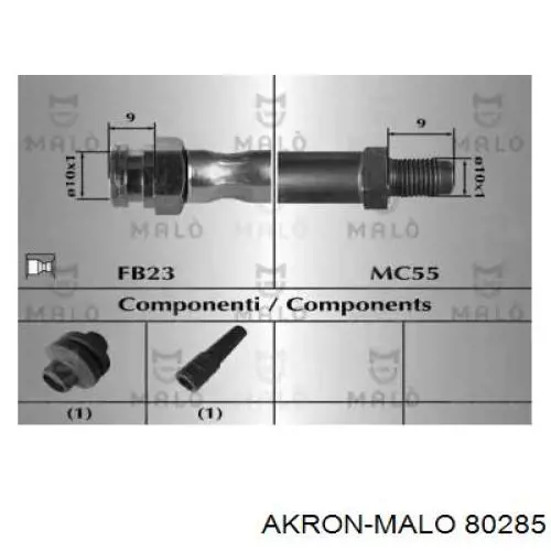 80285 Akron Malo шланг тормозной задний