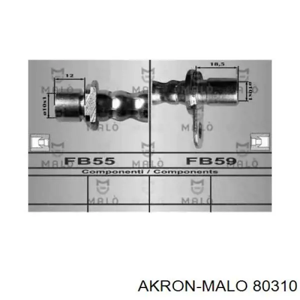 Шланг тормозной задний правый 80310 Akron Malo