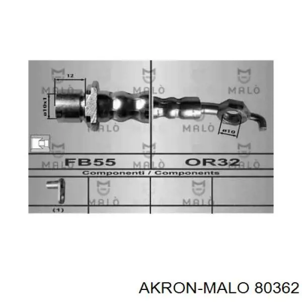 Шланг тормозной передний правый 80362 Akron Malo