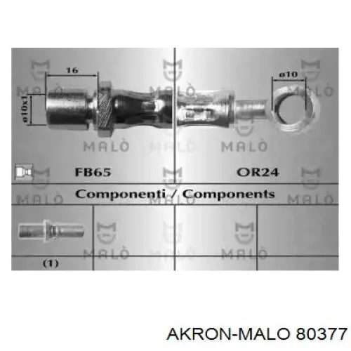 Шланг тормозной задний левый 80377 Akron Malo