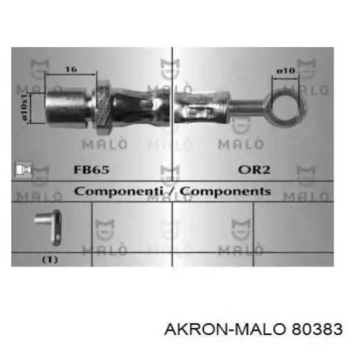 Шланг тормозной передний правый 80383 Akron Malo