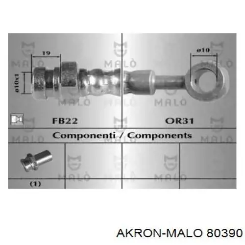 Задний тормозной шланг 80390 Akron Malo